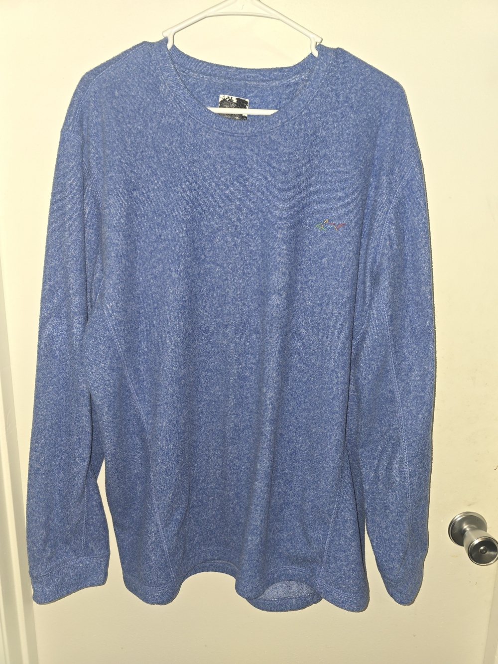 Greg Norman Collection Heather Blue Long Sleeve Crewneck Shirt